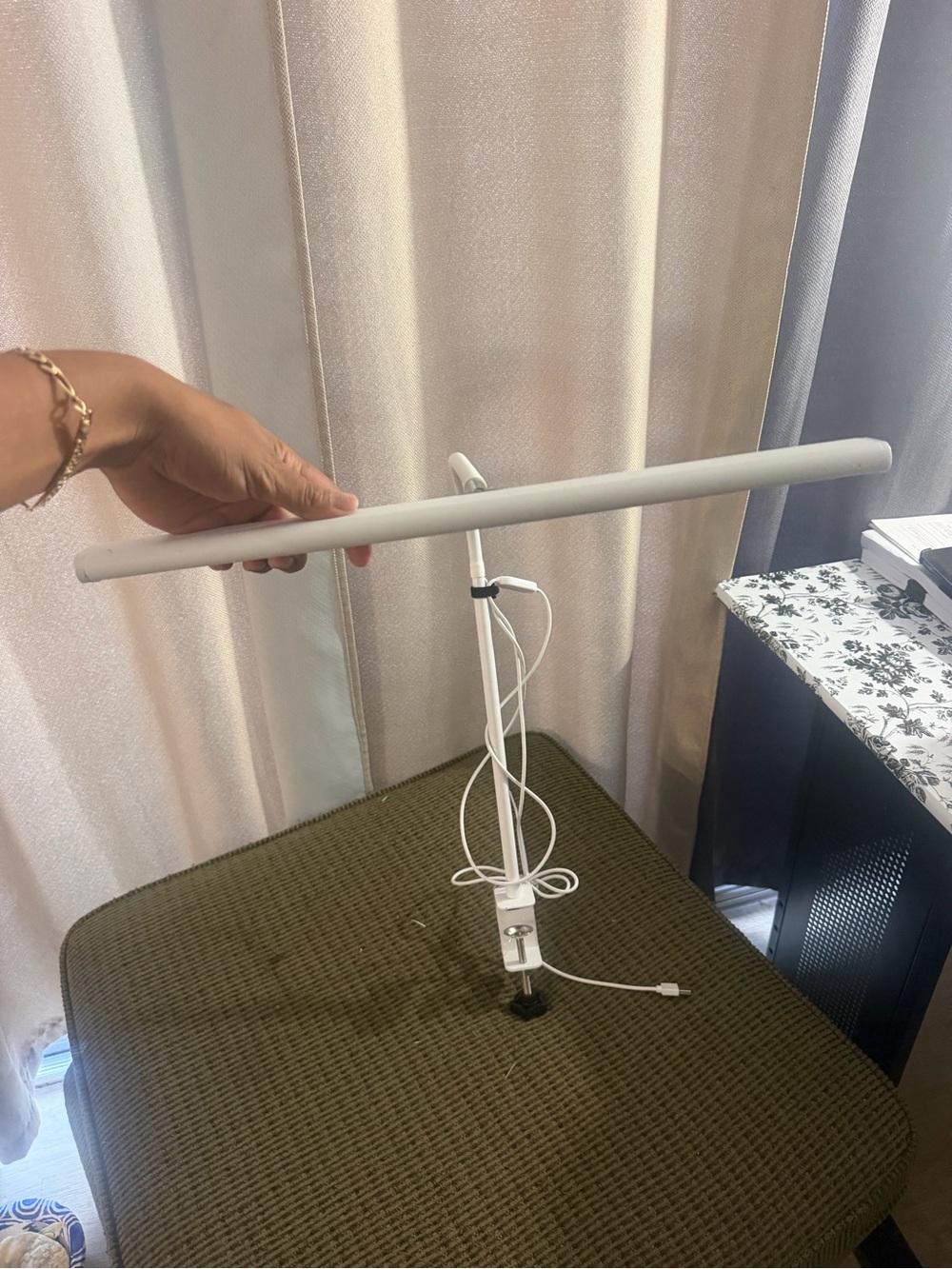 Modern White LED Desk Lamp with Adjustable Arm - Unbranded